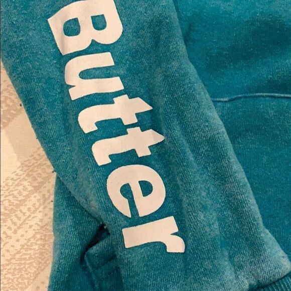 Butter Teal/Green Hooded Heart Love Sweatshirt - Picture 2 of 7